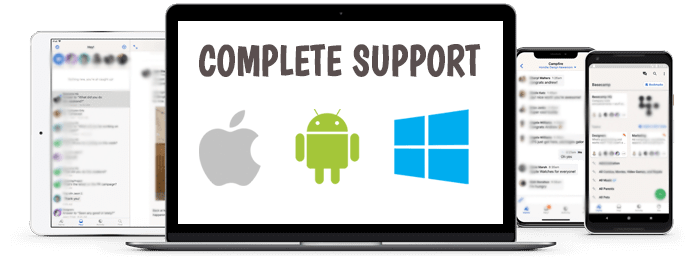 We provide support for Microsoft/Windows, Apple/Mac, iOS and Android devices